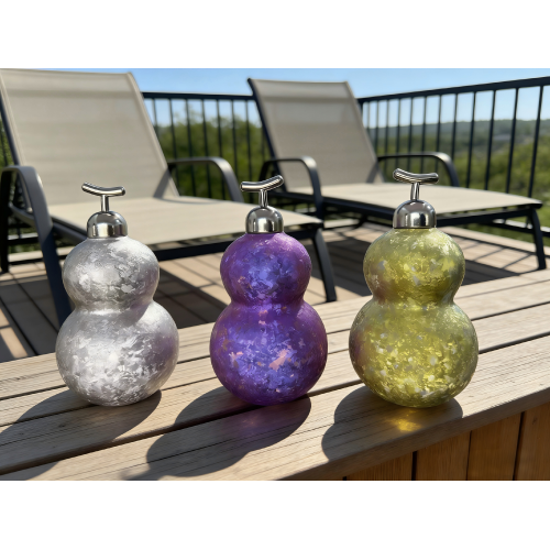 Icy Floral Gourd Shaped Pure Titanium Kettle